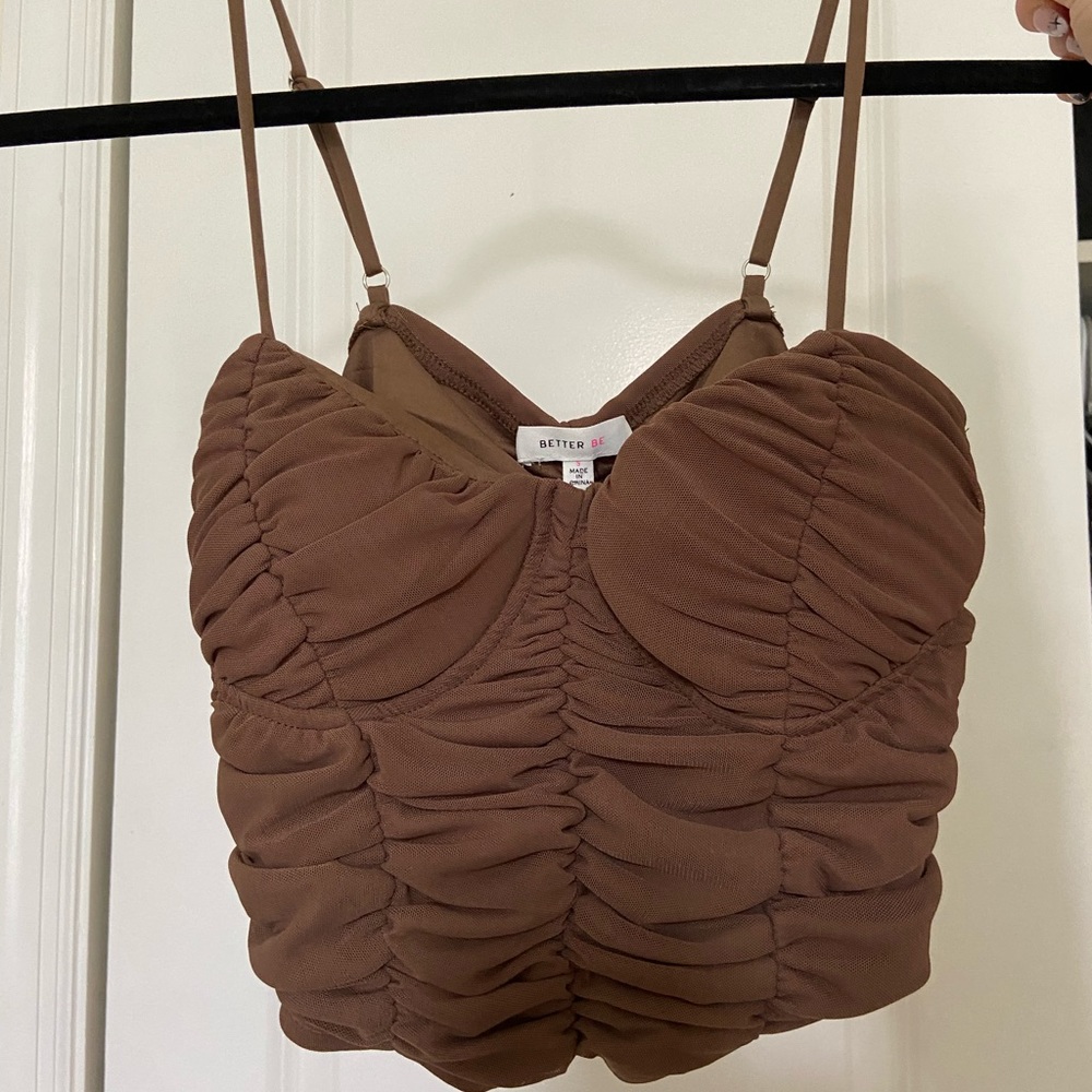 Brown Cropped Tank Top